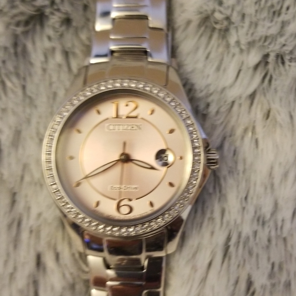 Citizen silver tone watch eco drive